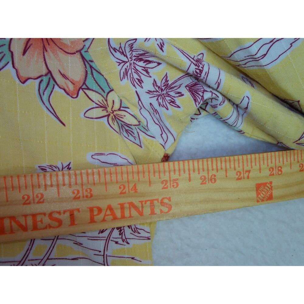 Joe Marlin Yellow Hawaiian Button Up Pocket Shirt Size XXL Floral Short Sleeve - Picture 4 of 8
